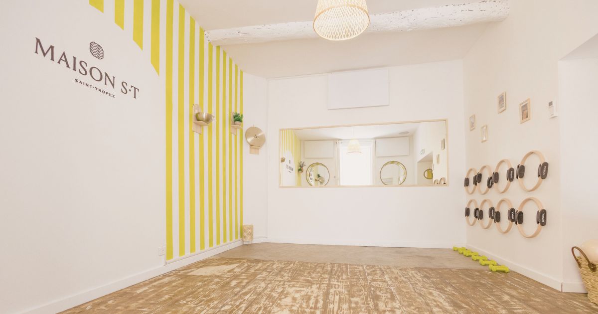 Hot yoga class at Maison ST studio in Saint-Tropez
